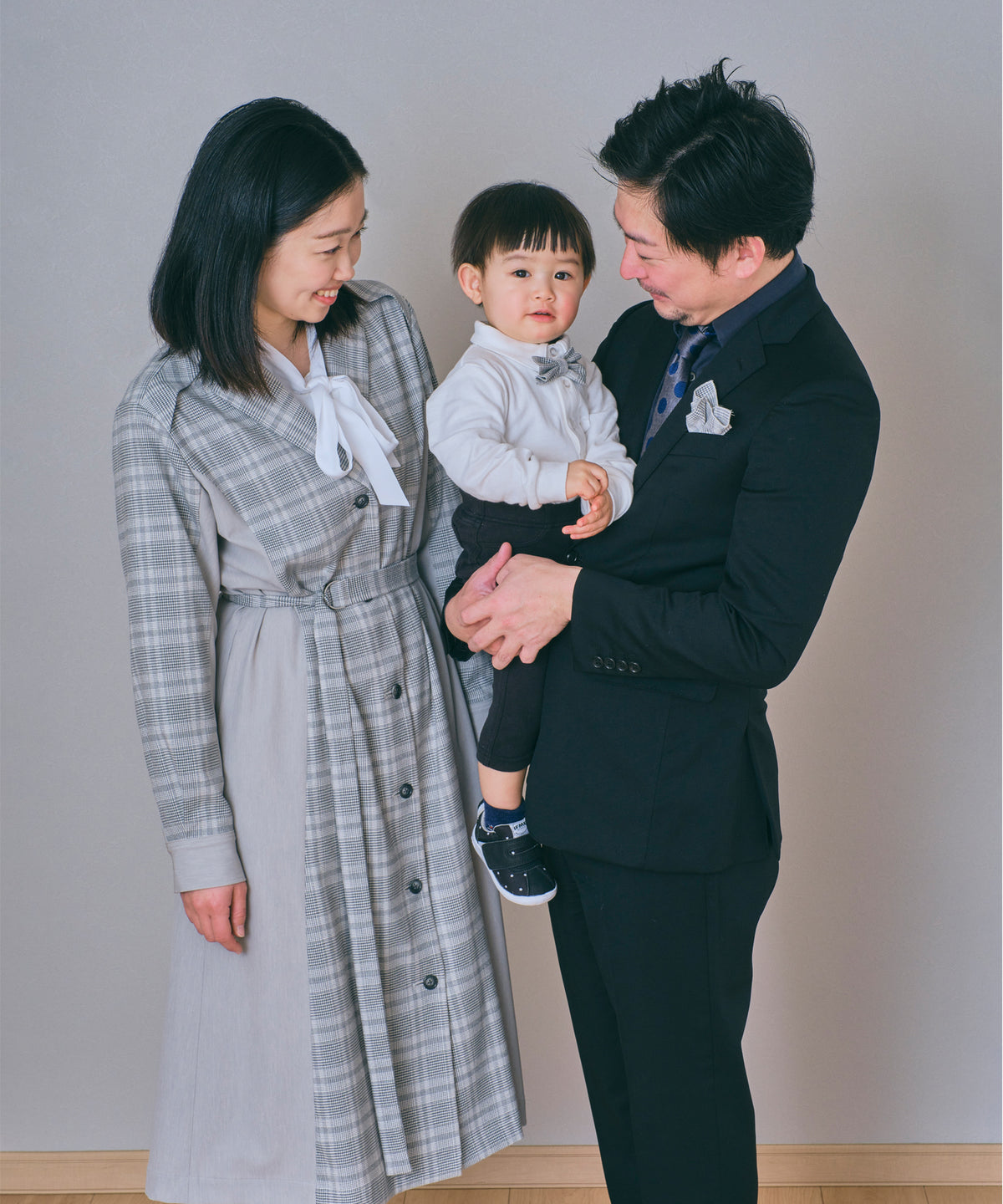 【洗える】チェスターコートワンピース(ライトグレー)