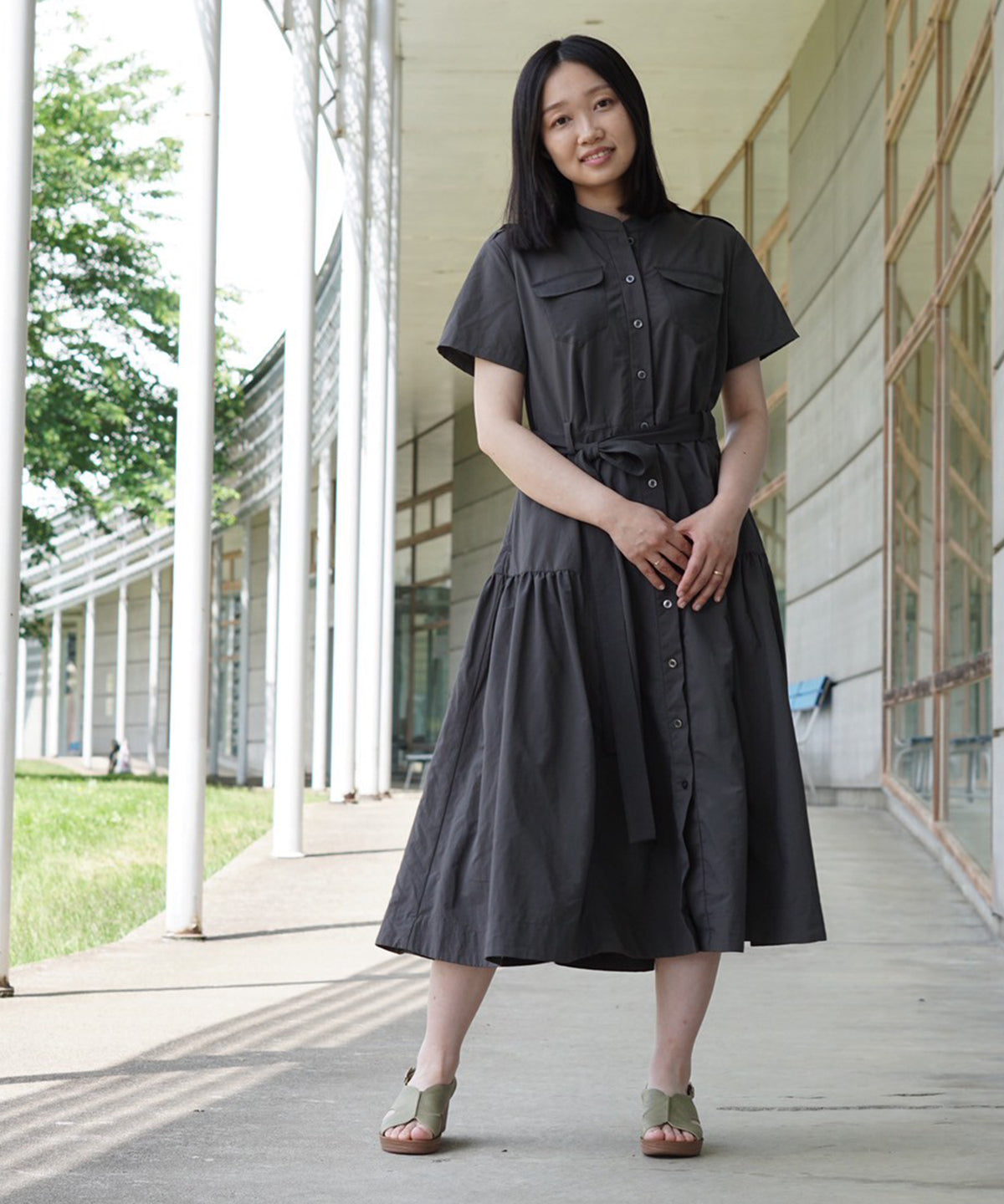 【洗える】ミリタリーサマードレス