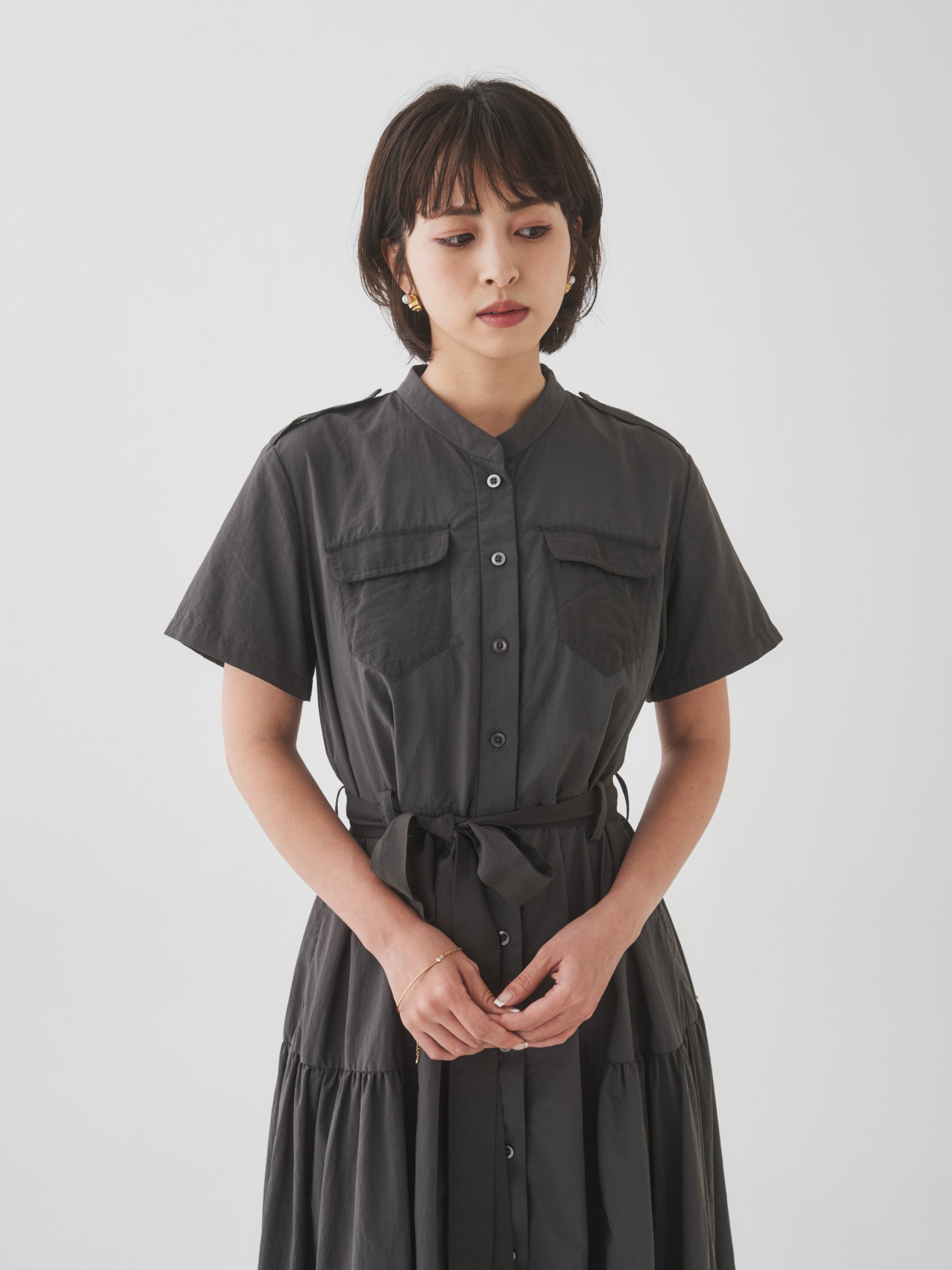 【洗える】ミリタリーサマードレス