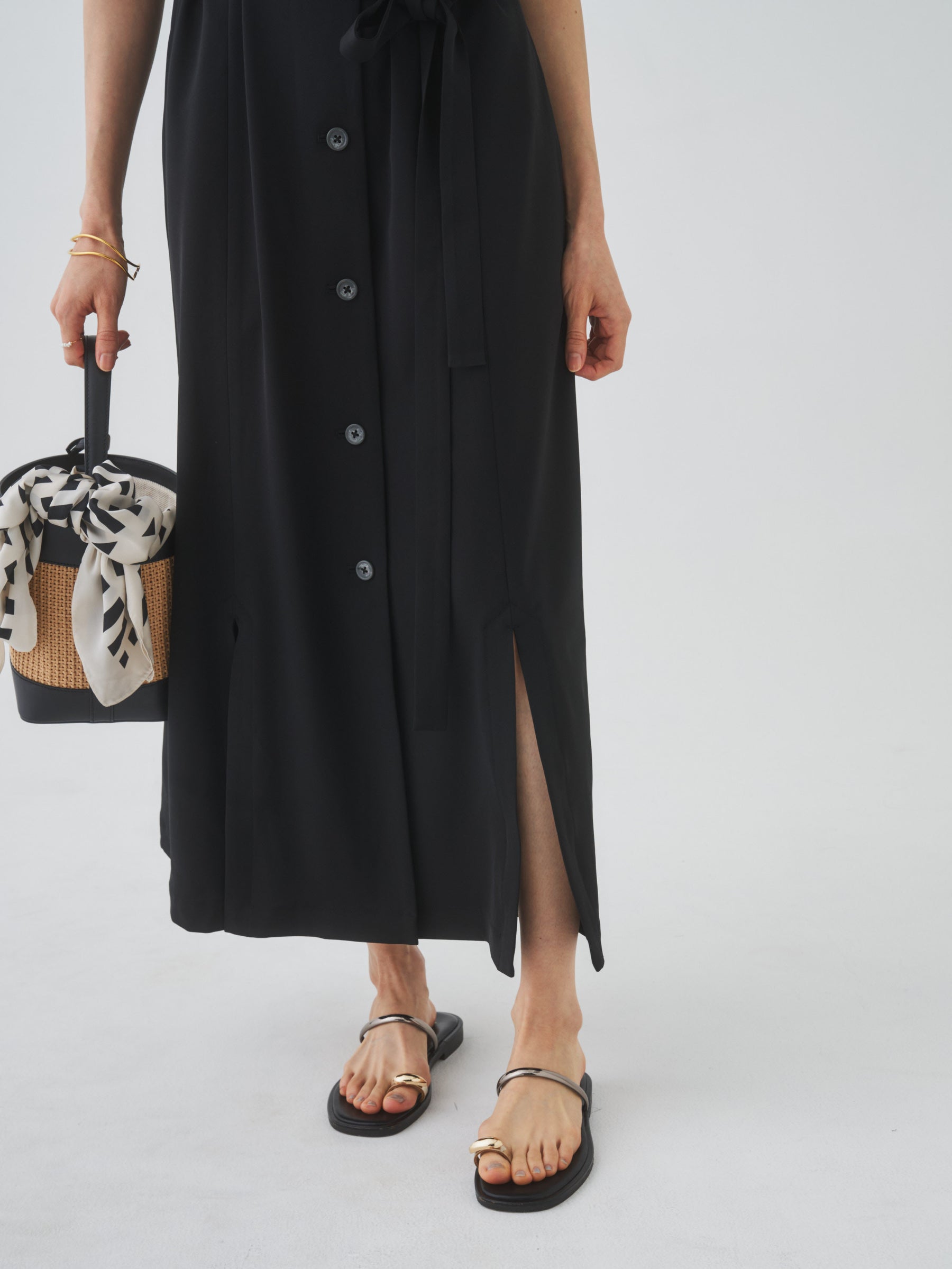 3/13(金)21:00発売開始【洗える】ノースリーブチェスターワンピース