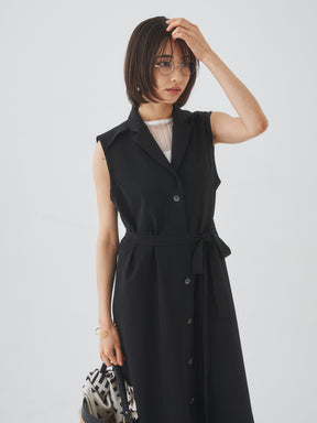 3/13(金)21:00発売開始【洗える】ノースリーブチェスターワンピース