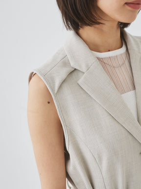 3/13(金)21:00発売開始【洗える】ノースリーブチェスターワンピース