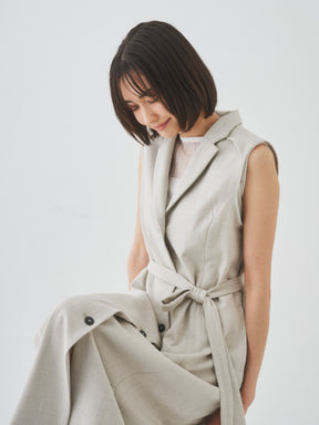 3/13(金)21:00発売開始【洗える】ノースリーブチェスターワンピース