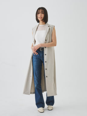 3/13(金)21:00発売開始【洗える】ノースリーブチェスターワンピース