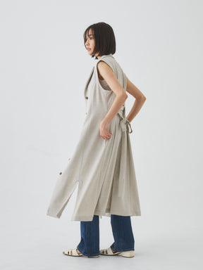 3/13(金)21:00発売開始【洗える】ノースリーブチェスターワンピース