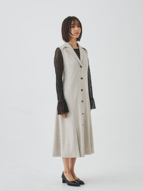 3/13(金)21:00発売開始【洗える】ノースリーブチェスターワンピース