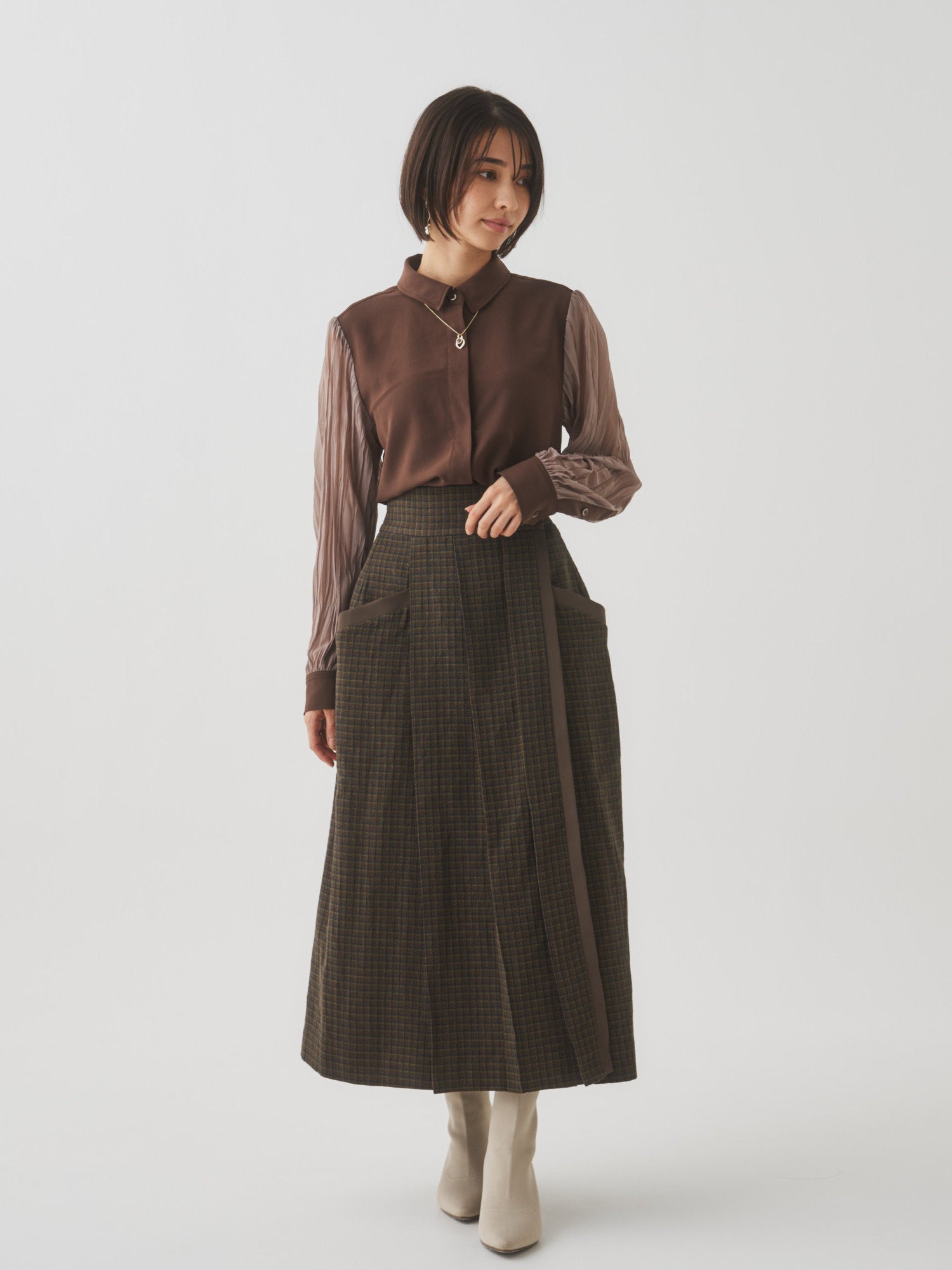 【10月上旬お届け予定】プリーツスリーブシャツ