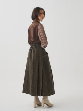 【10月末お届け予定】チェックプリーツ巻きスカート