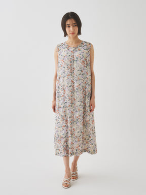 6/5(金)21:00発売開始【洗える】小さな花のノースリーブワンピース
