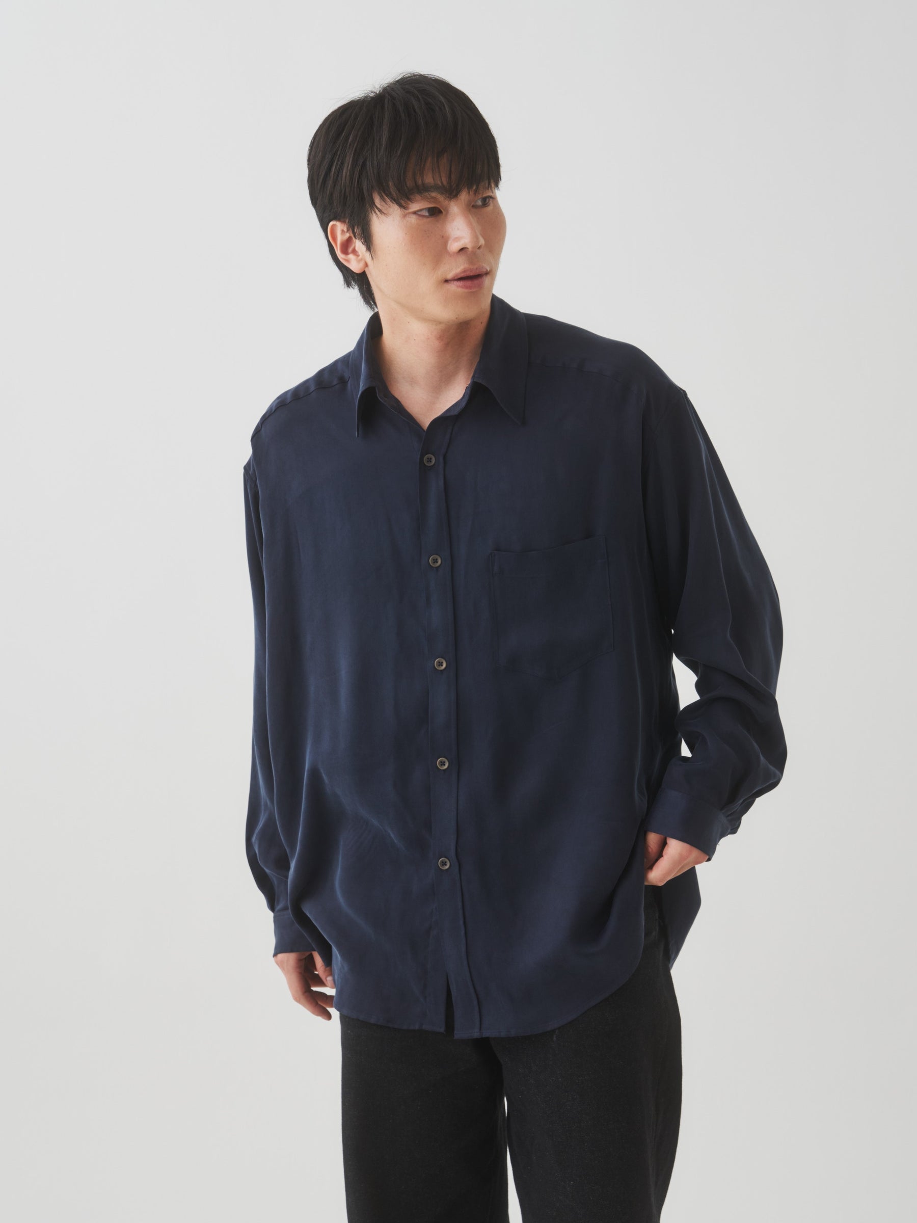 【10月末お届け予定】キュプラレーヨンドレスシャツ（メンズ）