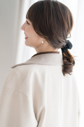 【洗える】エコスエードステンカラーコート