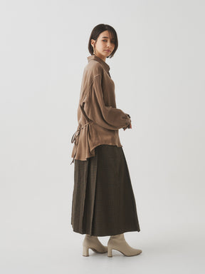 【10月末お届け予定】チェックプリーツ巻きスカート