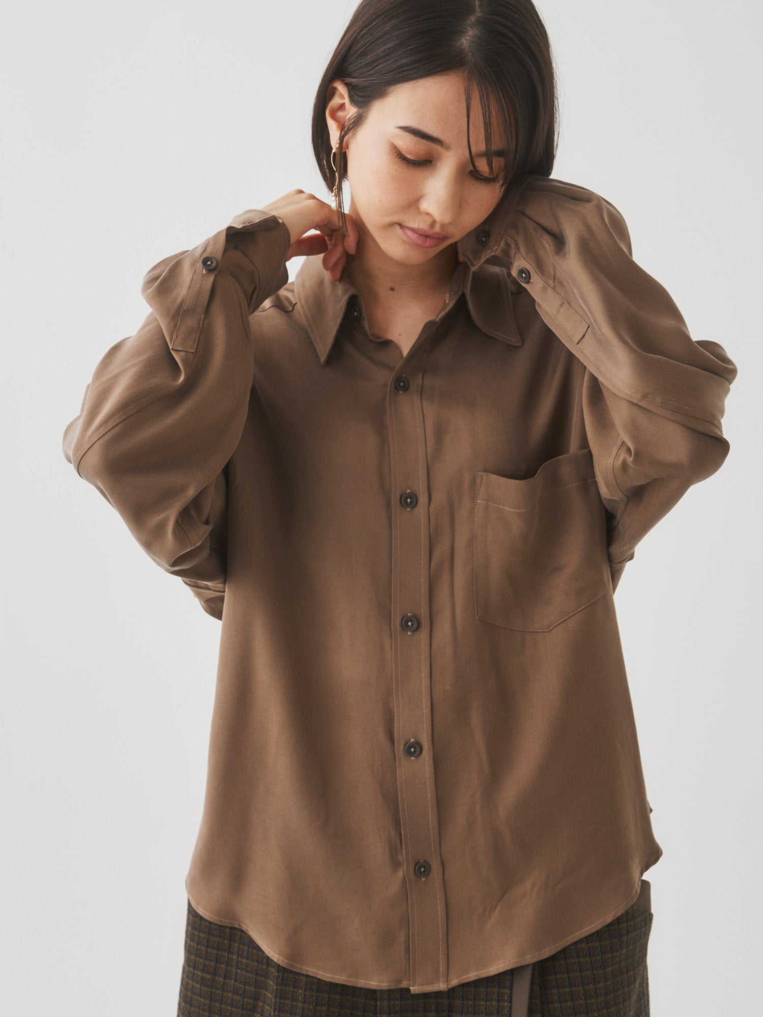 【10月末お届け予定】キュプラレーヨンドレスシャツ（レディース）