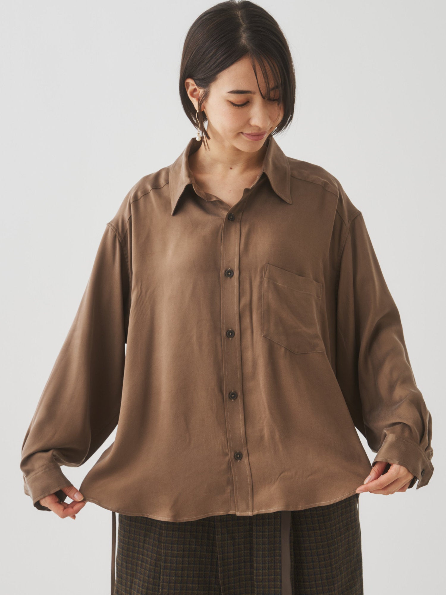 【10月末お届け予定】キュプラレーヨンドレスシャツ（レディース）