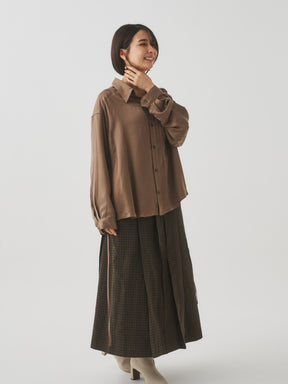 【10月末お届け予定】チェックプリーツ巻きスカート