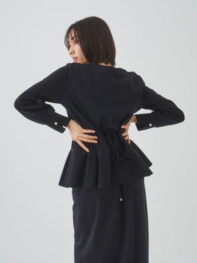 3/20(金)11:00発売開始【洗える】スウェットな着心地ペプラムブラウス