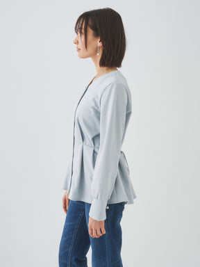 3/20(金)11:00発売開始【洗える】スウェットな着心地ペプラムブラウス