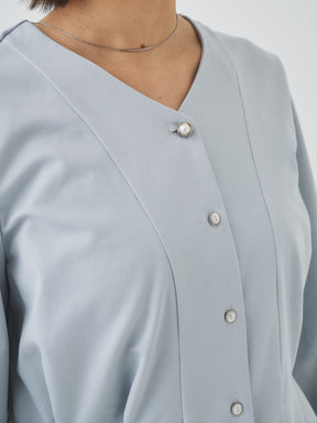 3/20(金)11:00発売開始【洗える】スウェットな着心地ペプラムブラウス