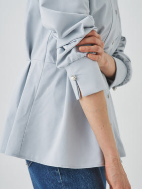 3/20(金)11:00発売開始【洗える】スウェットな着心地ペプラムブラウス