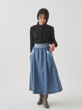 【洗える】千鳥カットジャガードスカート