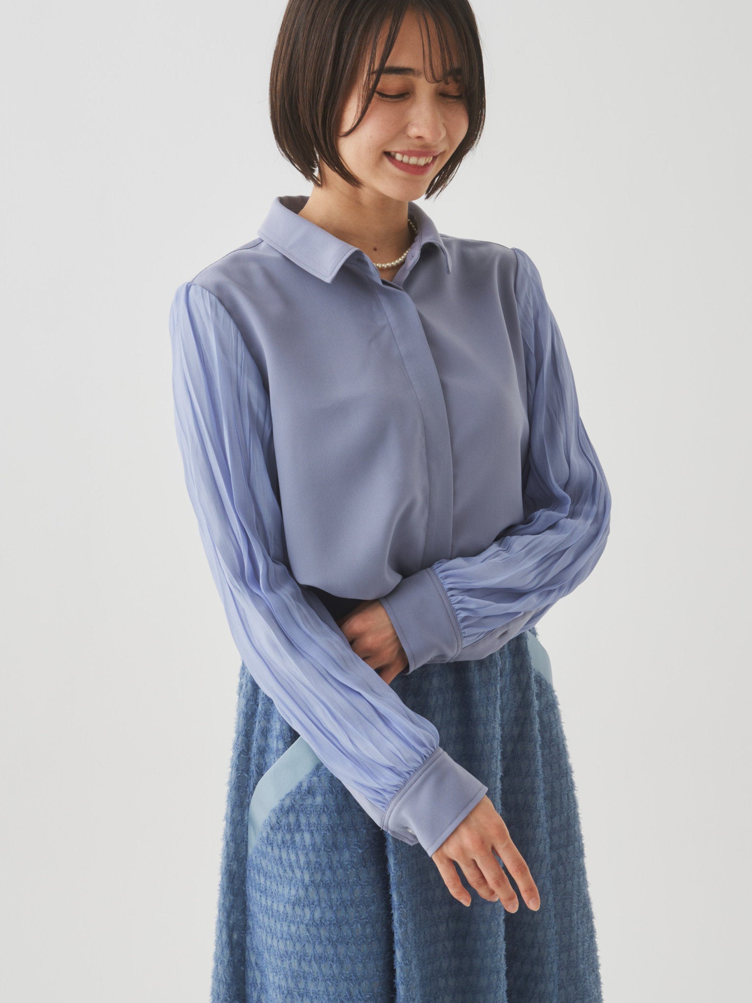【10月上旬お届け予定】プリーツスリーブシャツ
