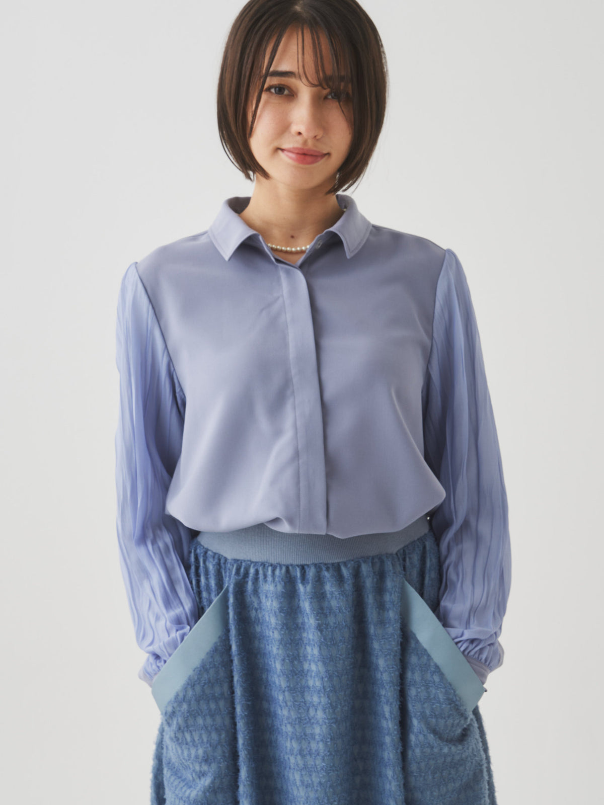 【10月上旬お届け予定】プリーツスリーブシャツ
