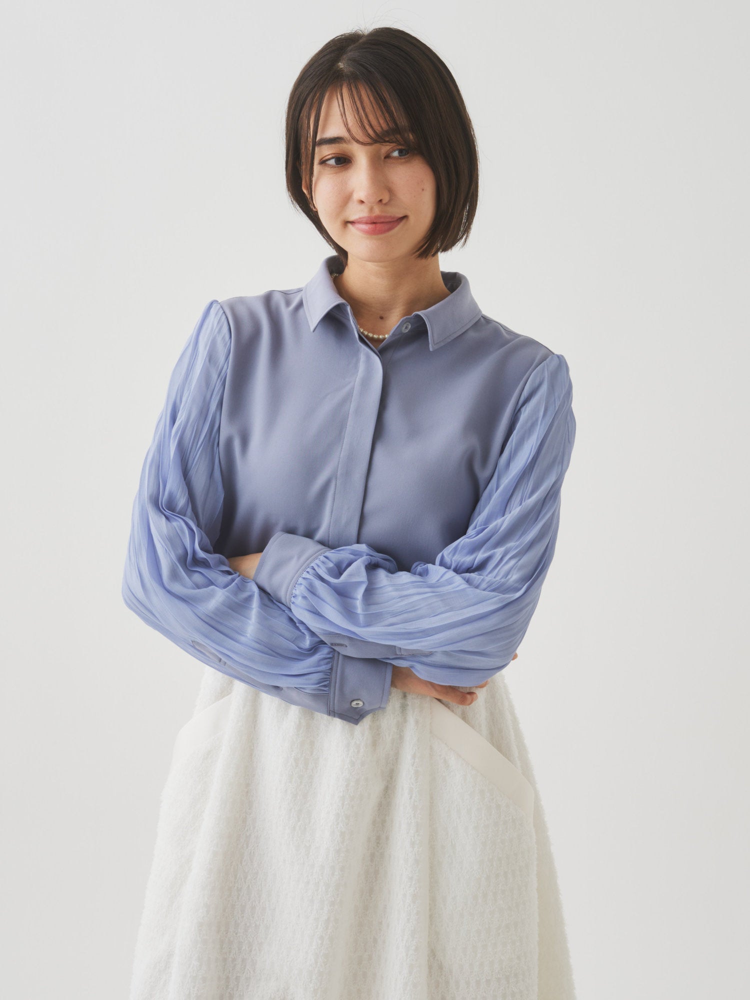【10月上旬お届け予定】プリーツスリーブシャツ