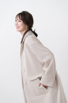 【洗える】エコスエードステンカラーコート