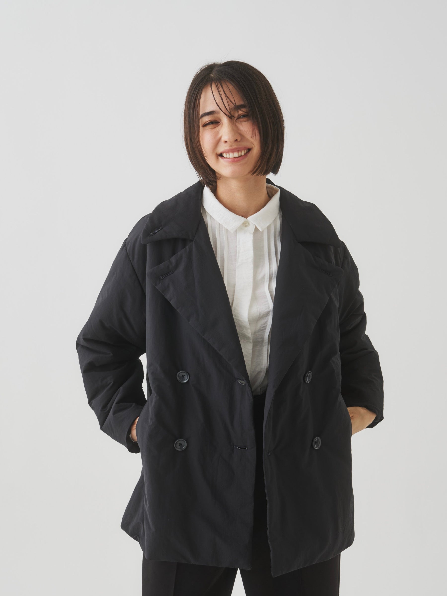 【洗える】波のうつろいピンタックシャツ