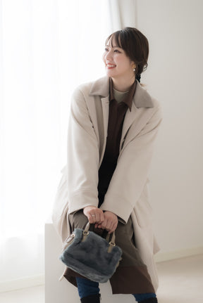 【洗える】エコスエードステンカラーコート