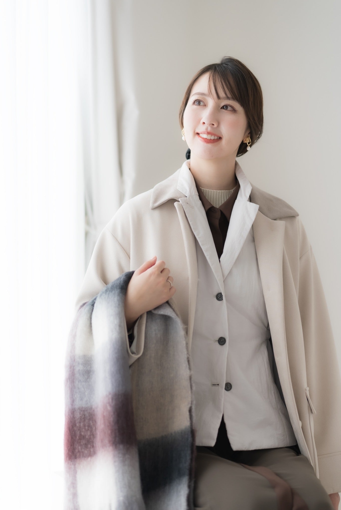 【洗える】エコスエードステンカラーコート