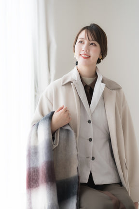 【洗える】エコスエードステンカラーコート