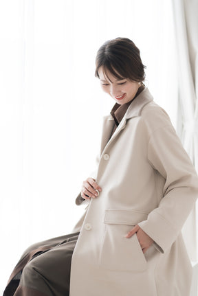 【洗える】エコスエードステンカラーコート