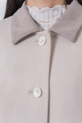 【洗える】エコスエードステンカラーコート