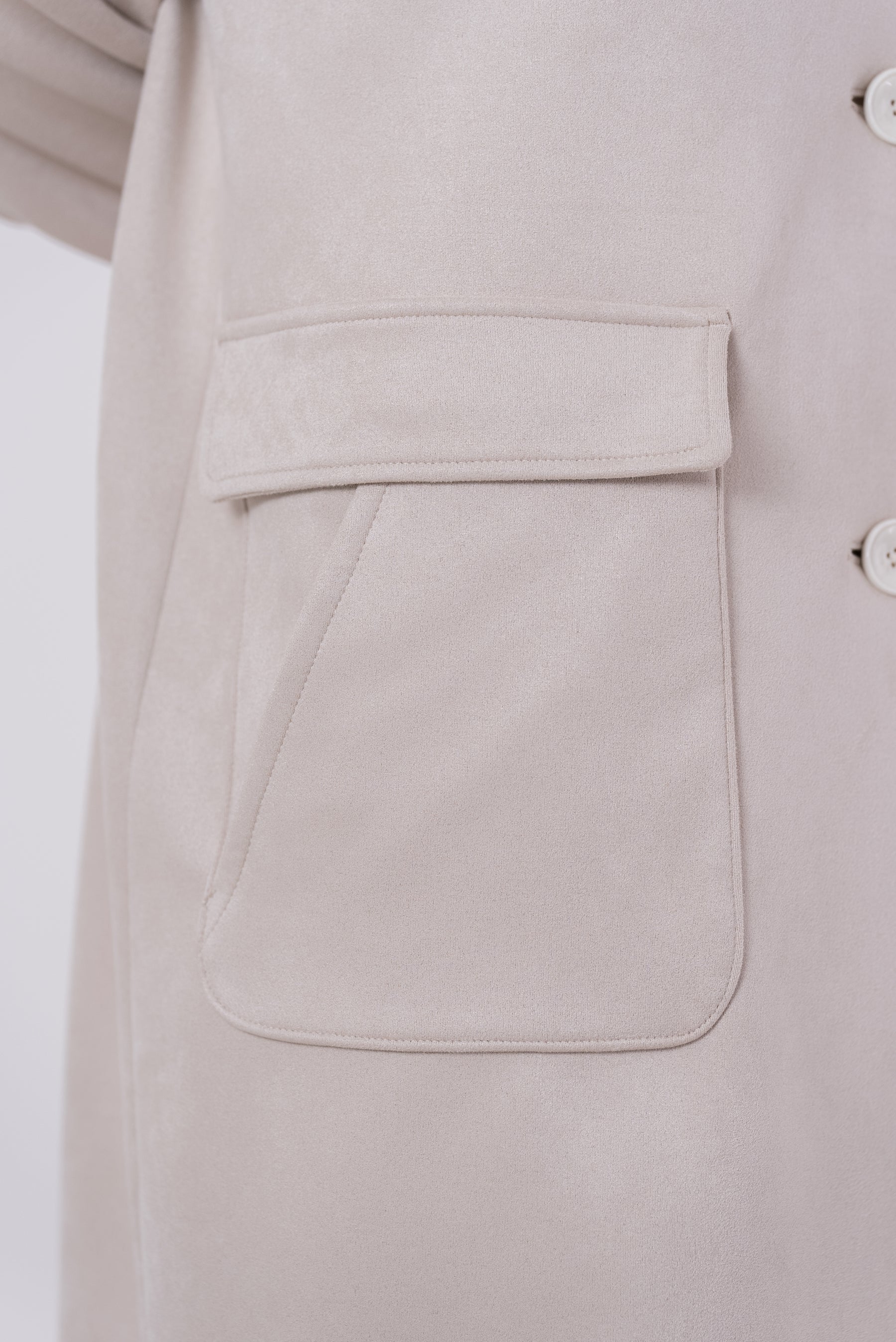 【洗える】エコスエードステンカラーコート