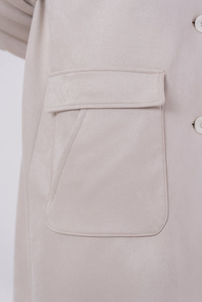 【洗える】エコスエードステンカラーコート