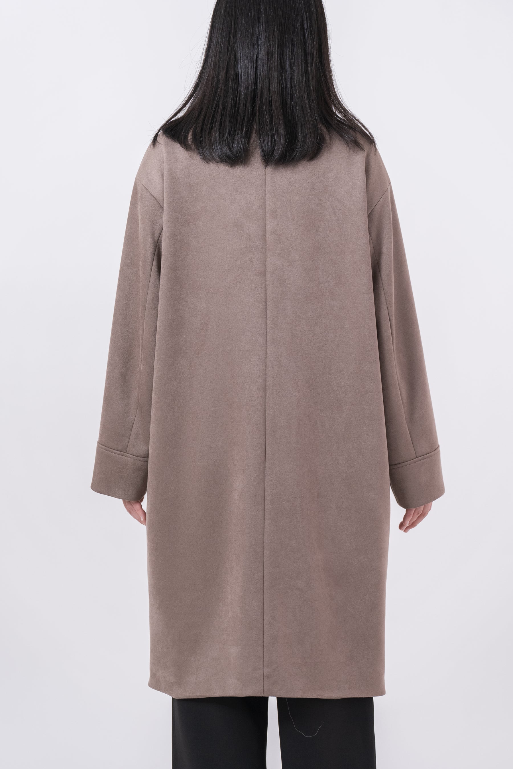 【洗える】エコスエードステンカラーコート