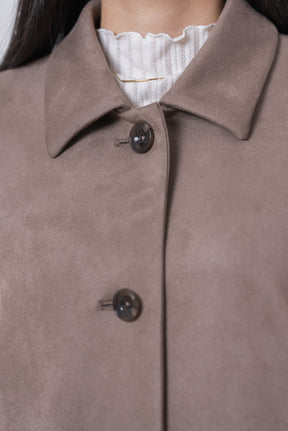 【洗える】エコスエードステンカラーコート