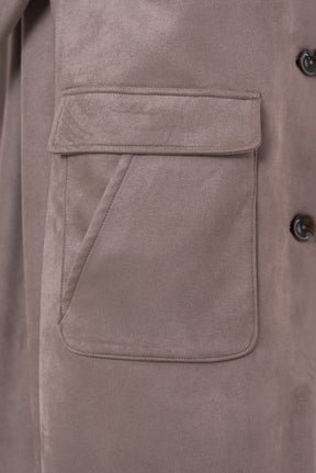 【洗える】エコスエードステンカラーコート