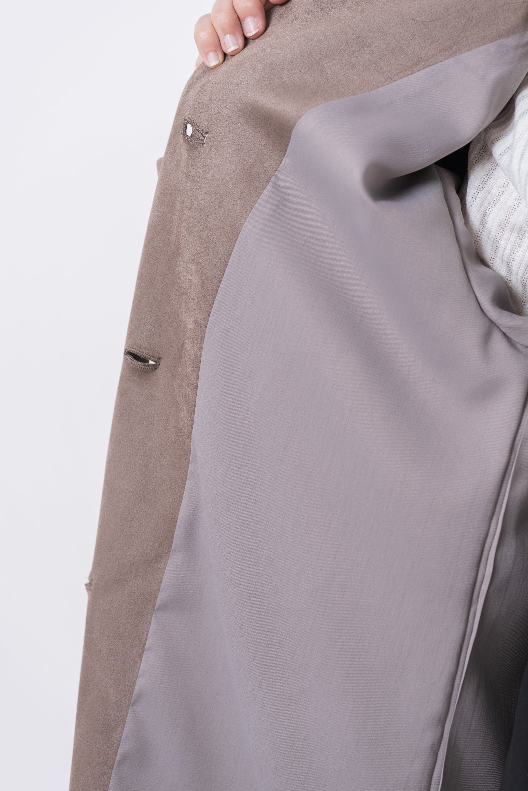 【洗える】エコスエードステンカラーコート