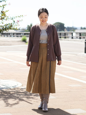 【10月末お届け予定】チェックプリーツ巻きスカート
