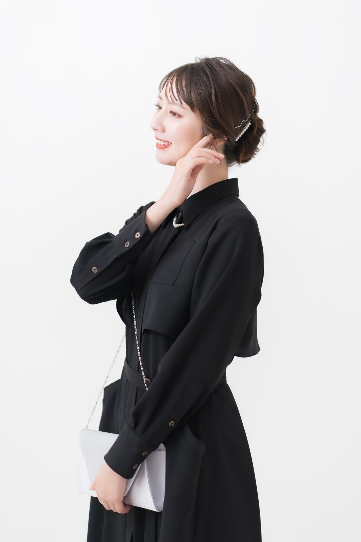 【洗える】マルチWAYグレイスワンピース(ブラック1枚即日配送可能)