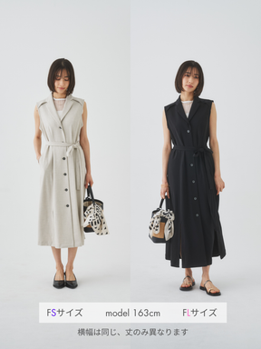 3/13(金)21:00発売開始【洗える】ノースリーブチェスターワンピース