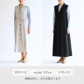 【洗える】ノースリーブチェスターワンピース